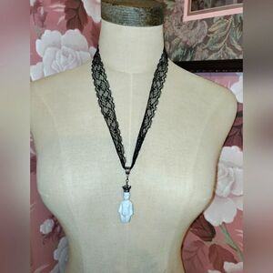 Handmade Antique Frozen Charlotte Fidget Spinner Necklace